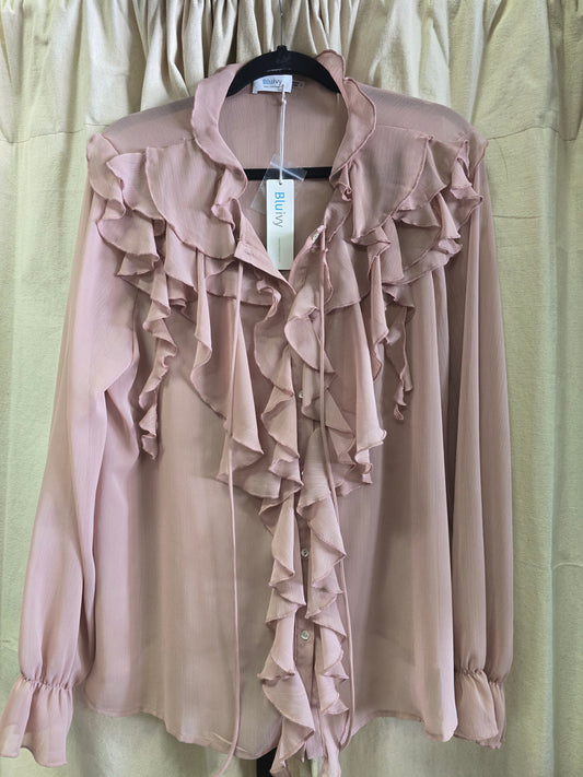 NEW Pink Ruffle Blouse