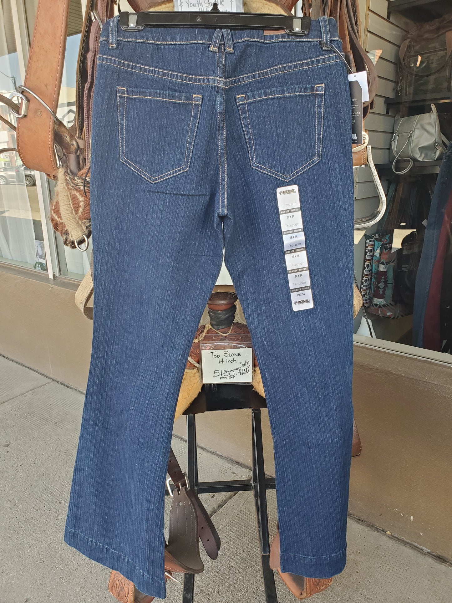 Dark Wash High Rise Trouser