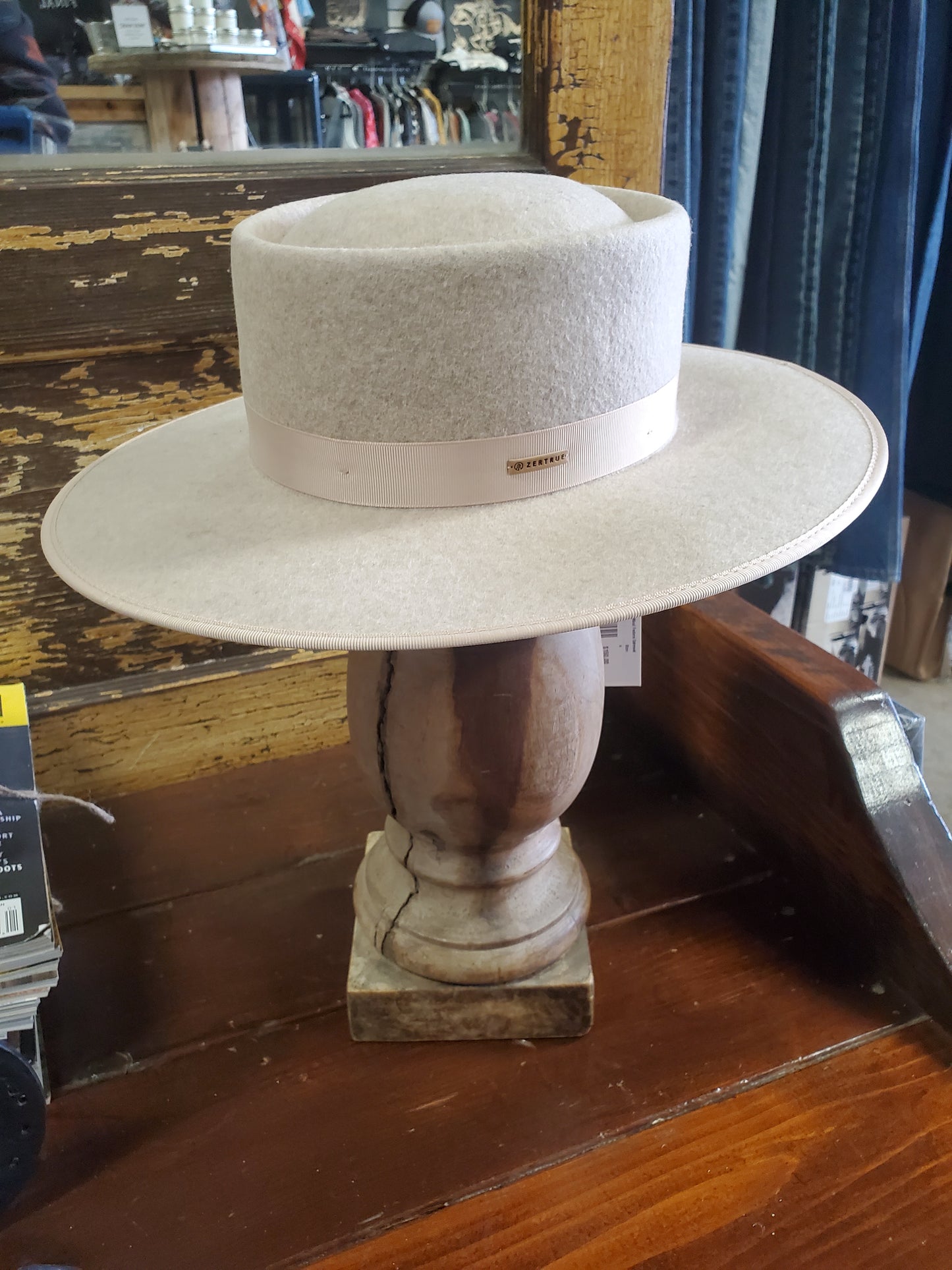 Wide Brim Wool Fedora Oatmeal