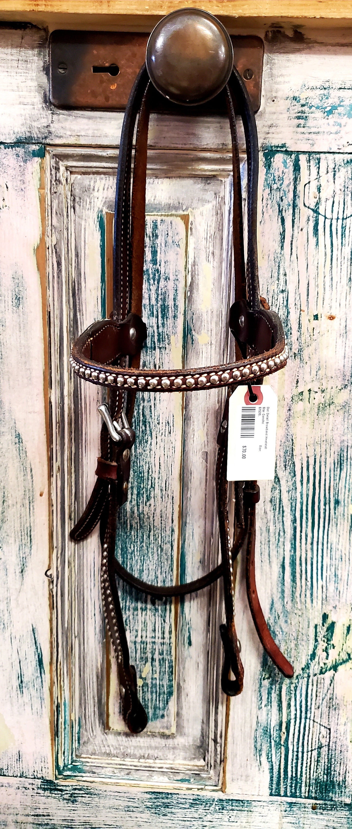 Dot Detail Browband Headstall           Star Concho