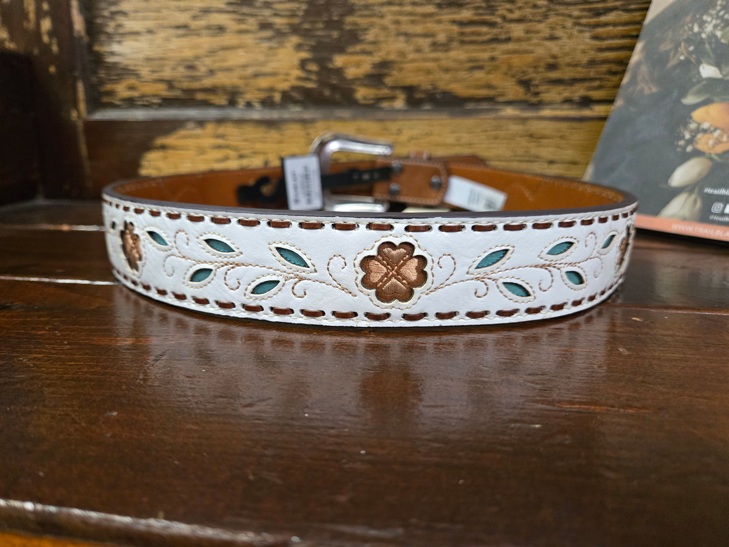 NEW White Floral Belt