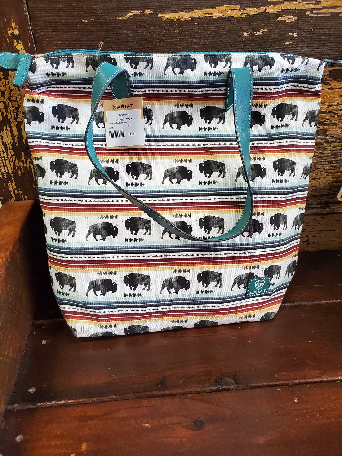 NEW Bison Print Book Bag
