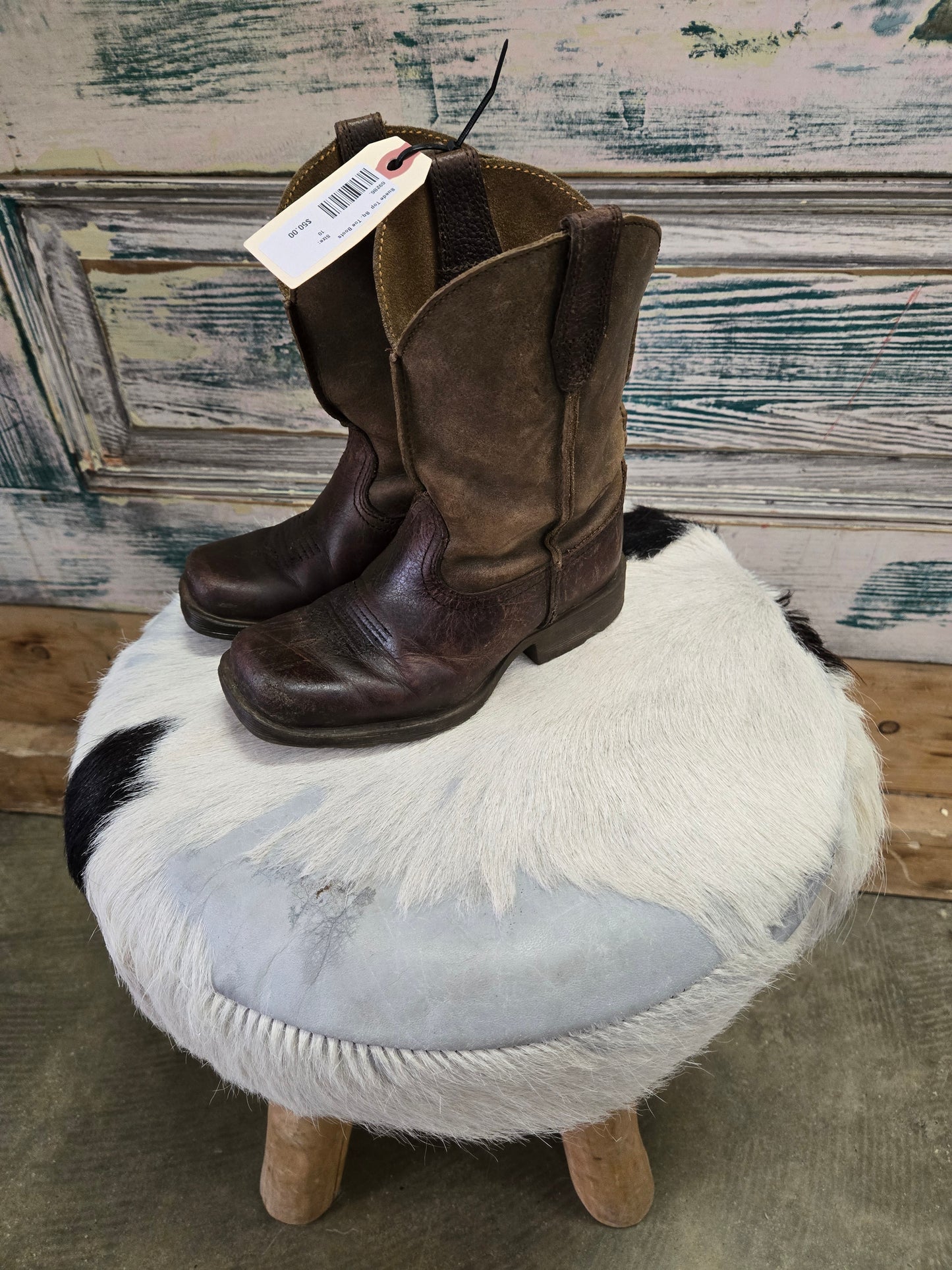 Suede Top Sq. Toe Boots