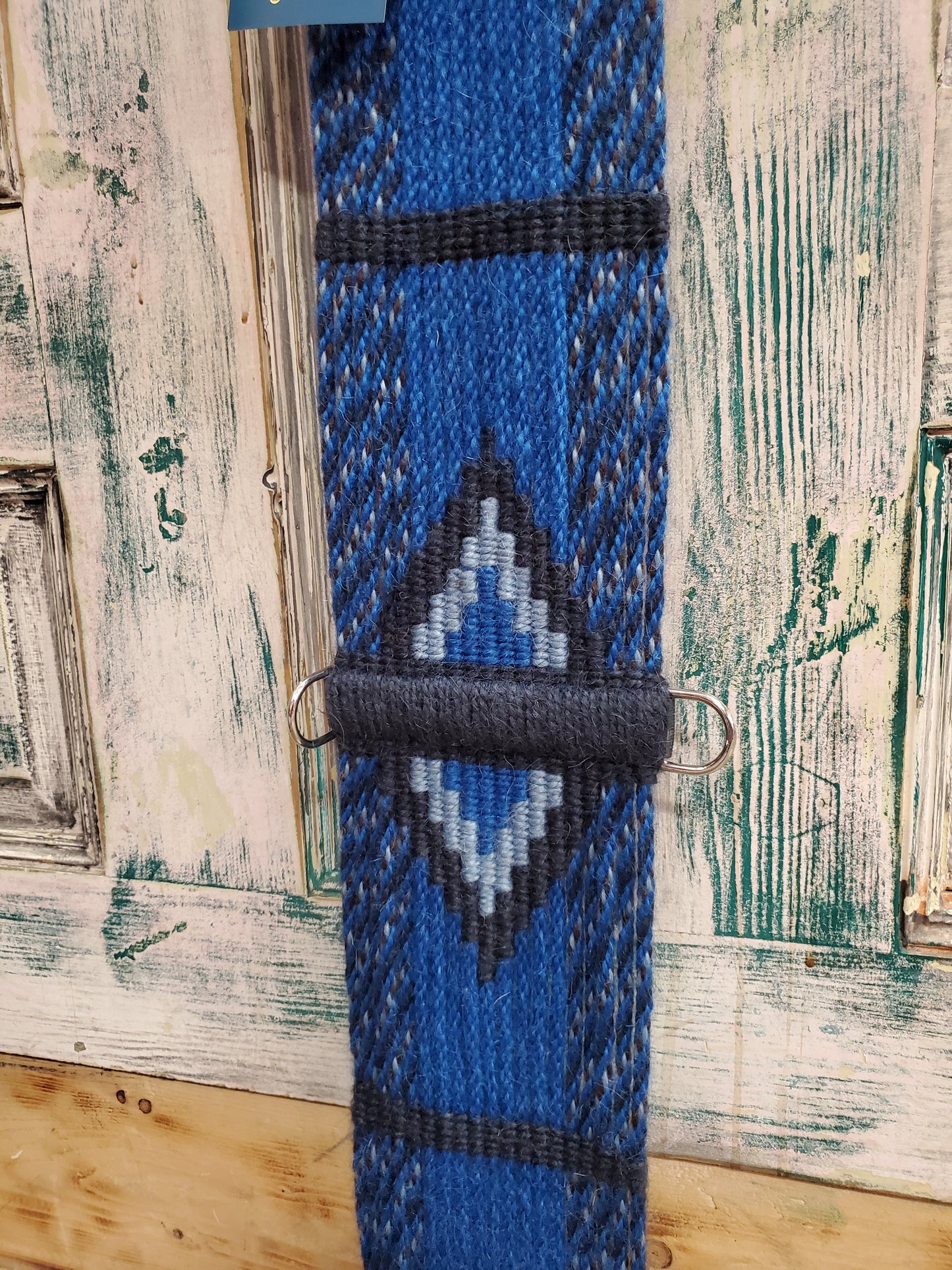 Blue/Navy Wide Mohair Cinch
