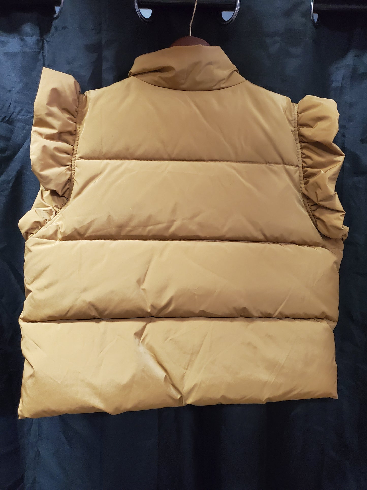 Mustard Ruffle Puffy Vest