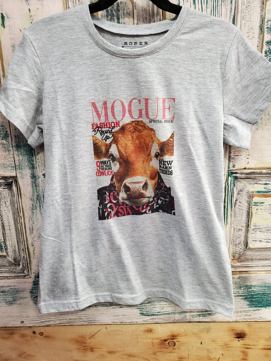 Mogue Cow Print Graphic Tshirt