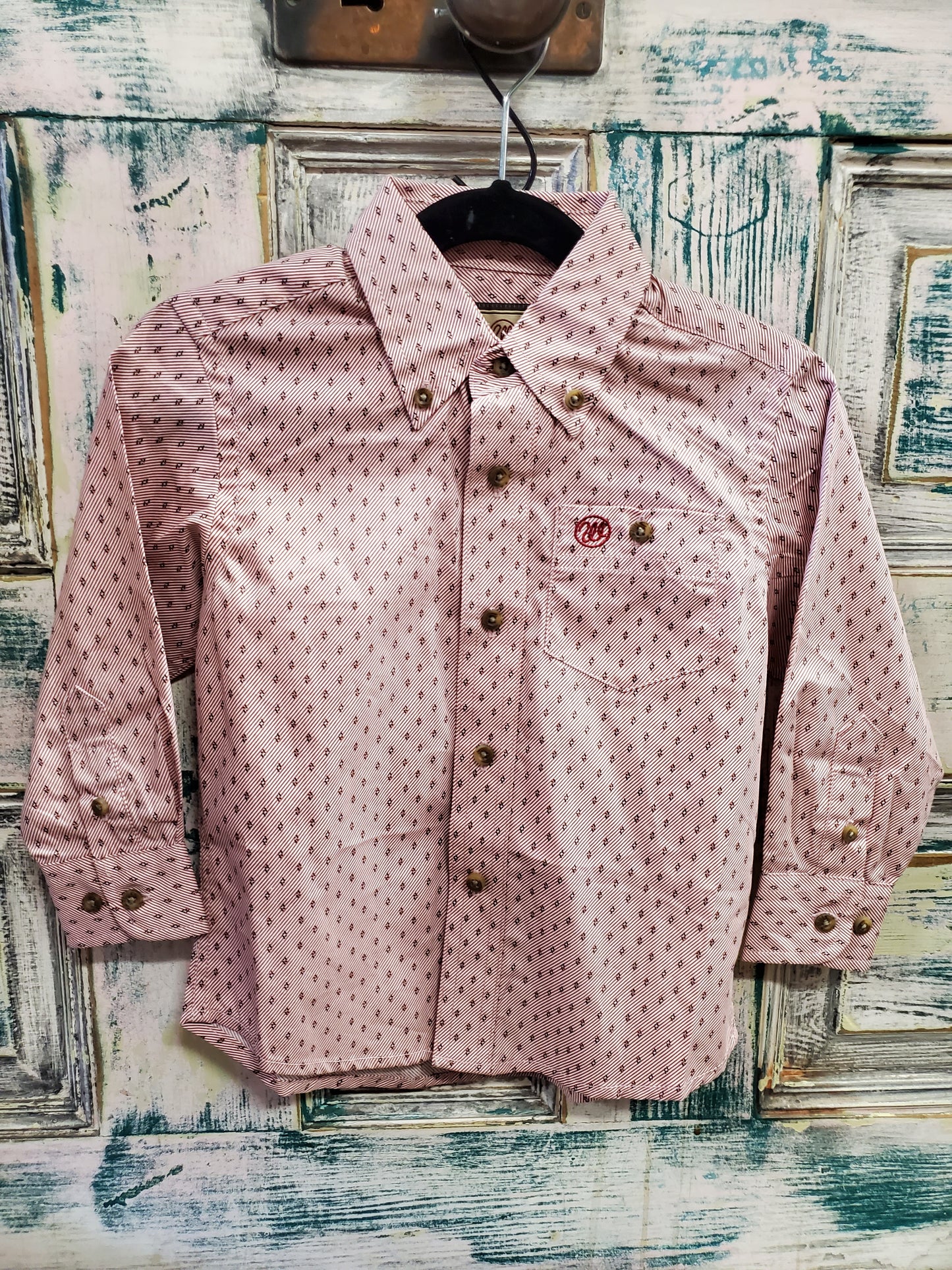 NEW Red Stripe Small Pattern Western Shirt