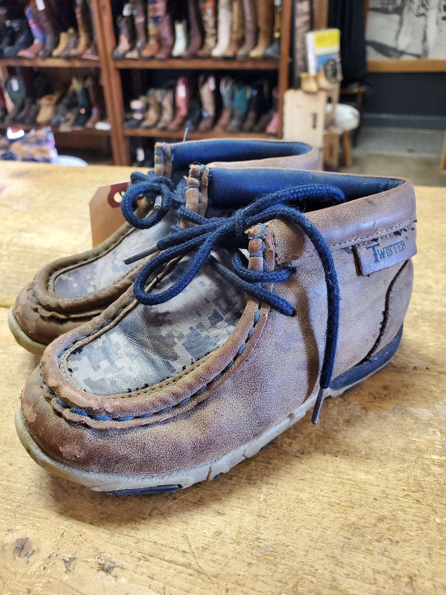 Kids Lace Up Shoes Digital Camo