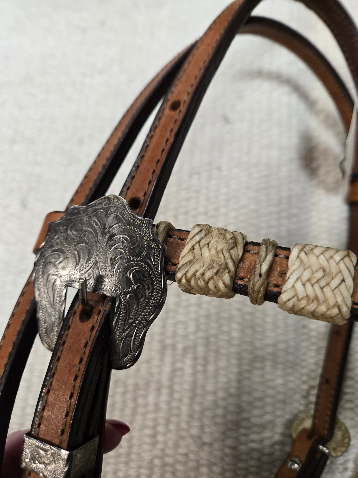 Futurity Knot Headstall- Rawhide Sil. Buckles