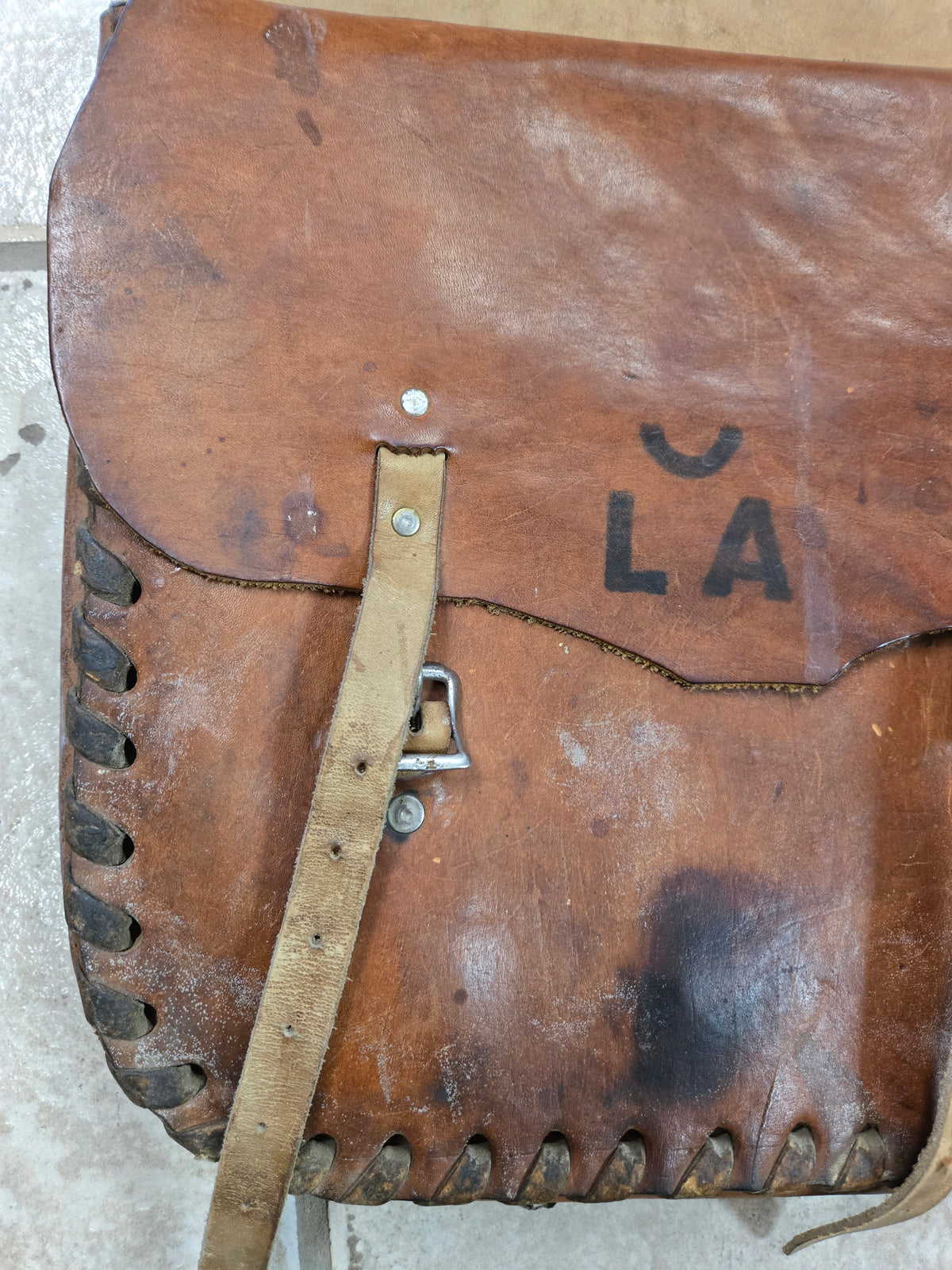 Leather Saddle Bags- Laced