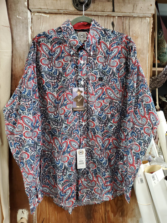 NWT Cinch Blue Paisley W/shirt - S & XL