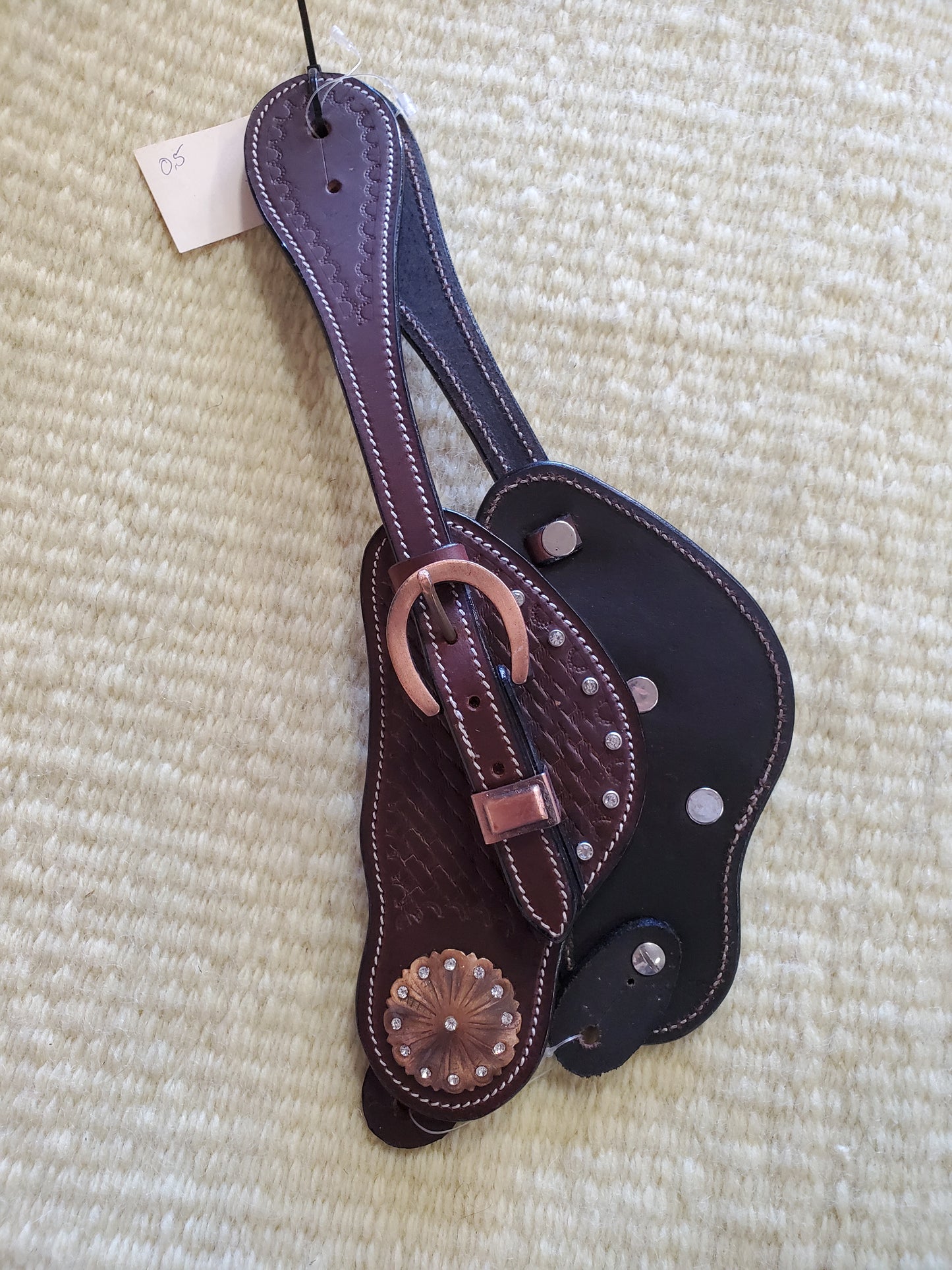 (NEW) Copper Concho Spur Straps