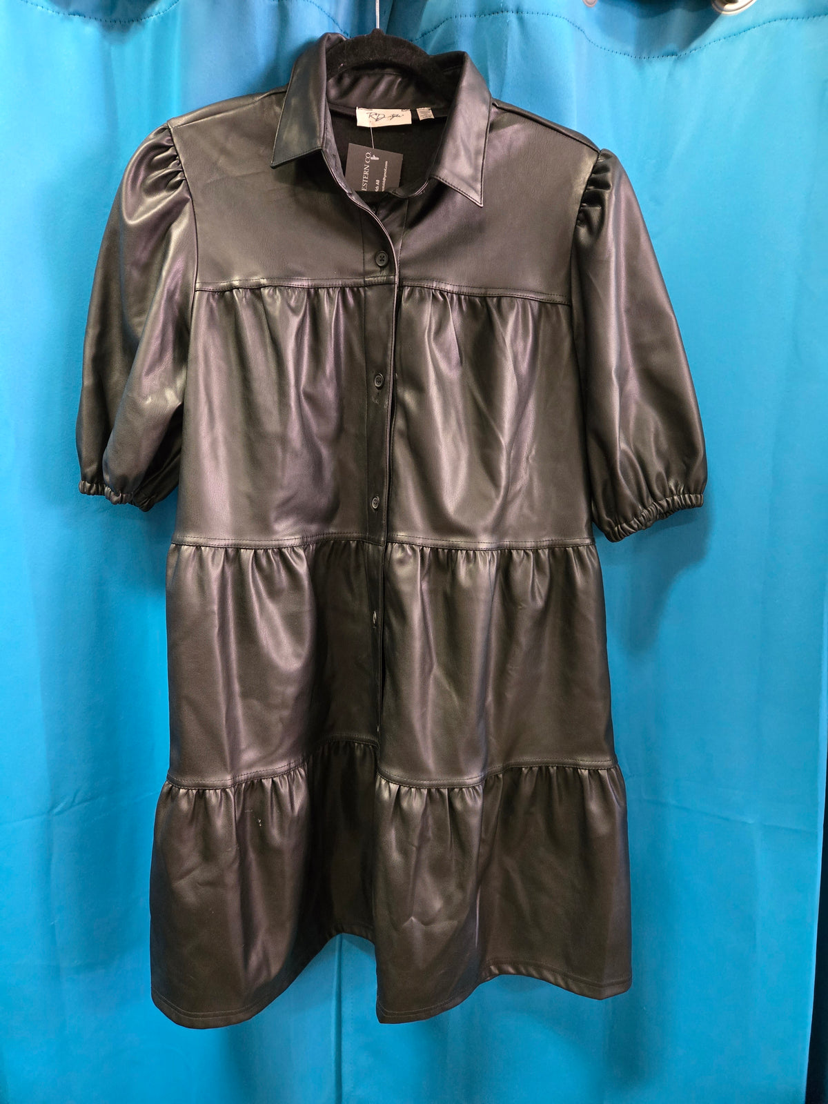 Ladies Black Pleather Dress