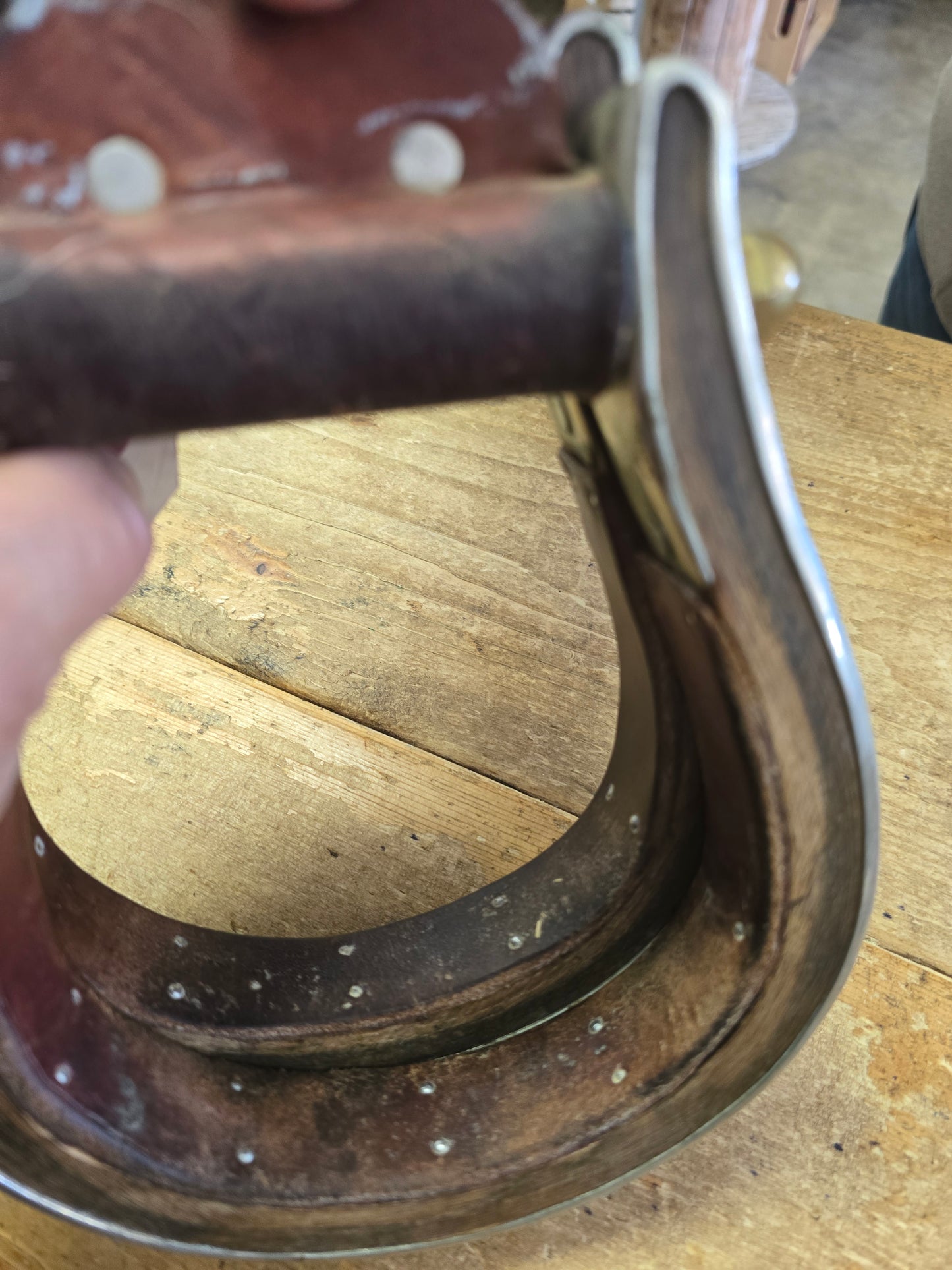 Tooled Silver Wrapped                    Oxbow Stirrups