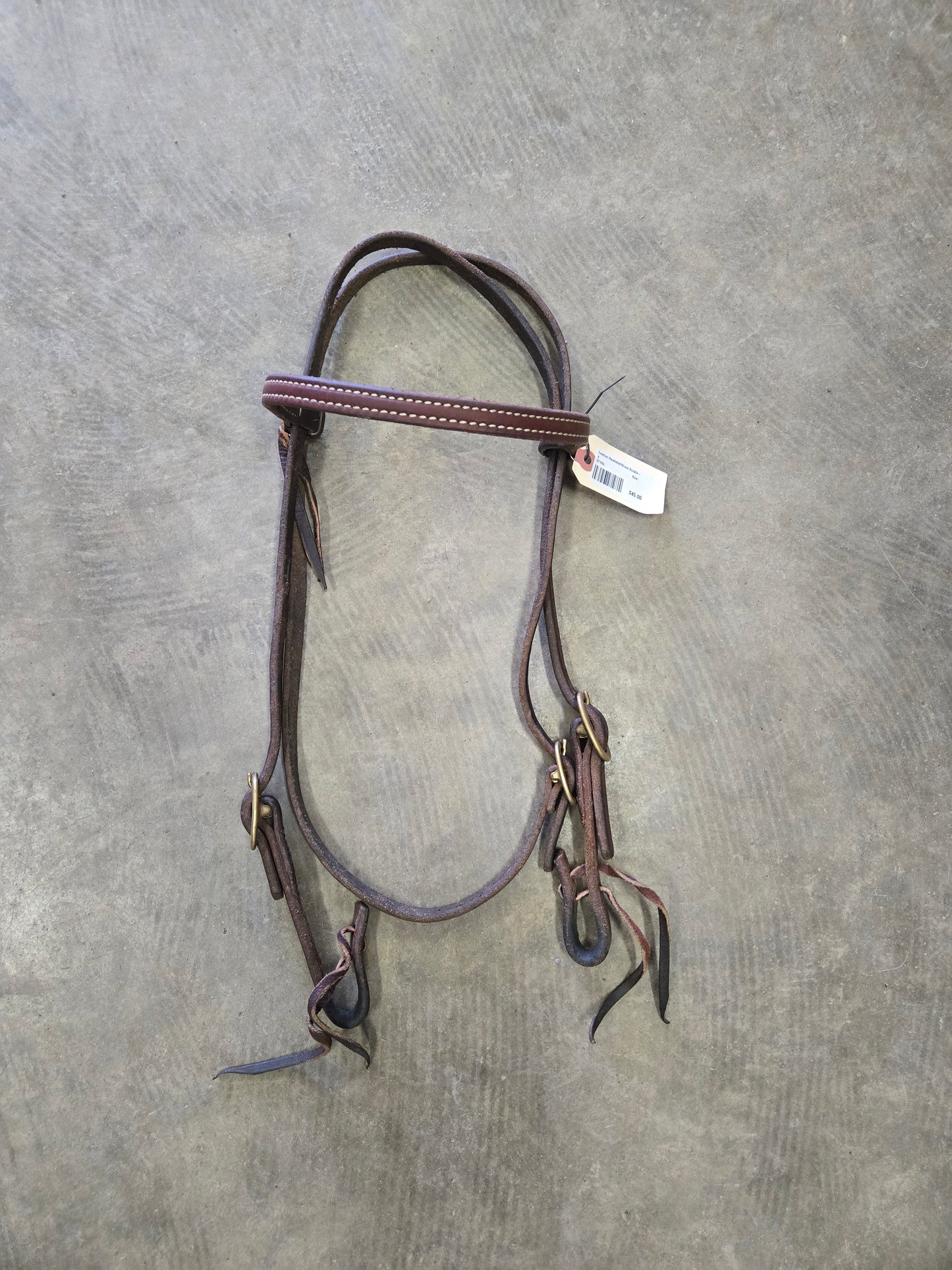 Leather Headstall/Brass Buckles