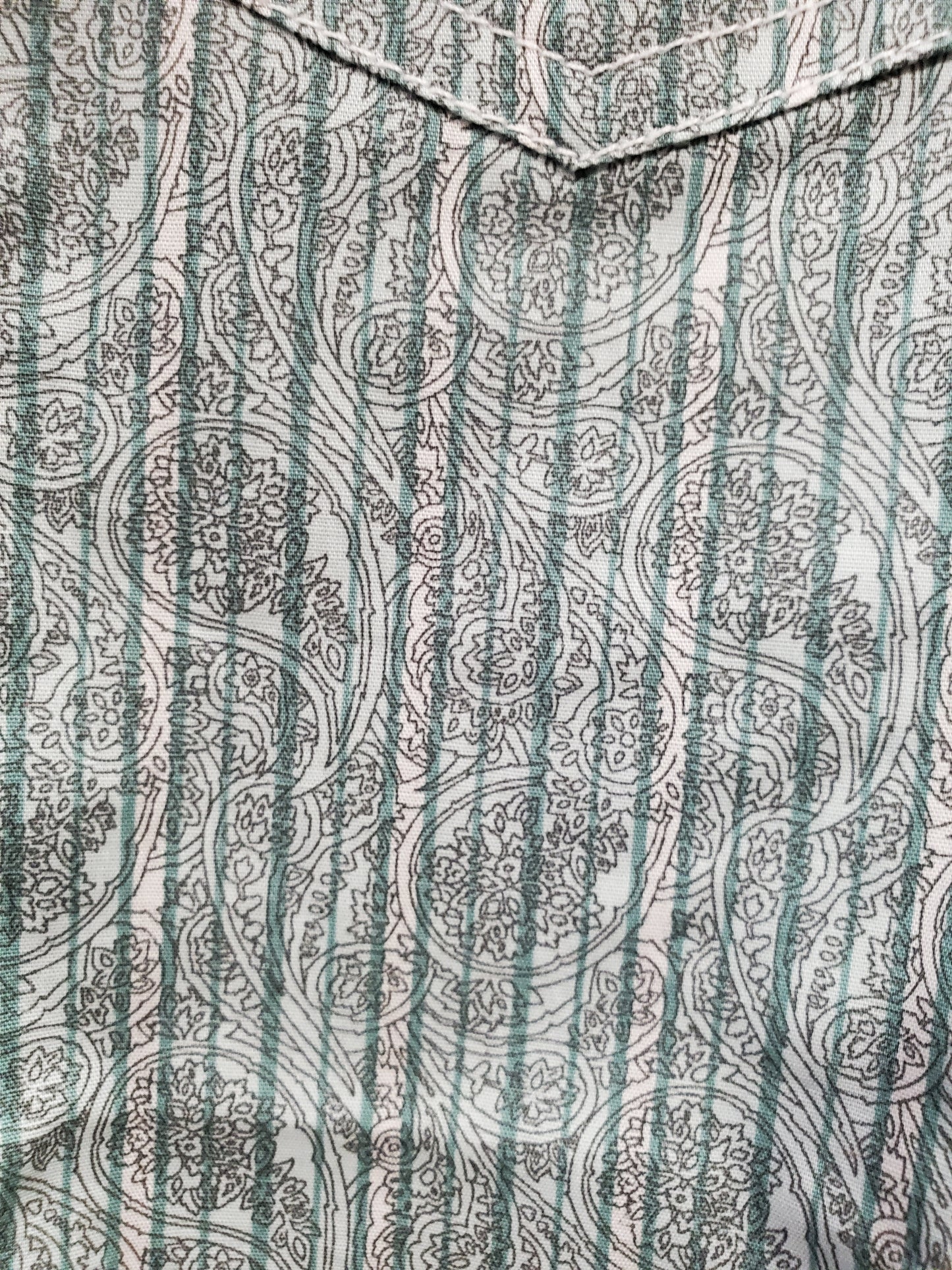 NEW Boys Teal Paisley Stripe Western Shirt