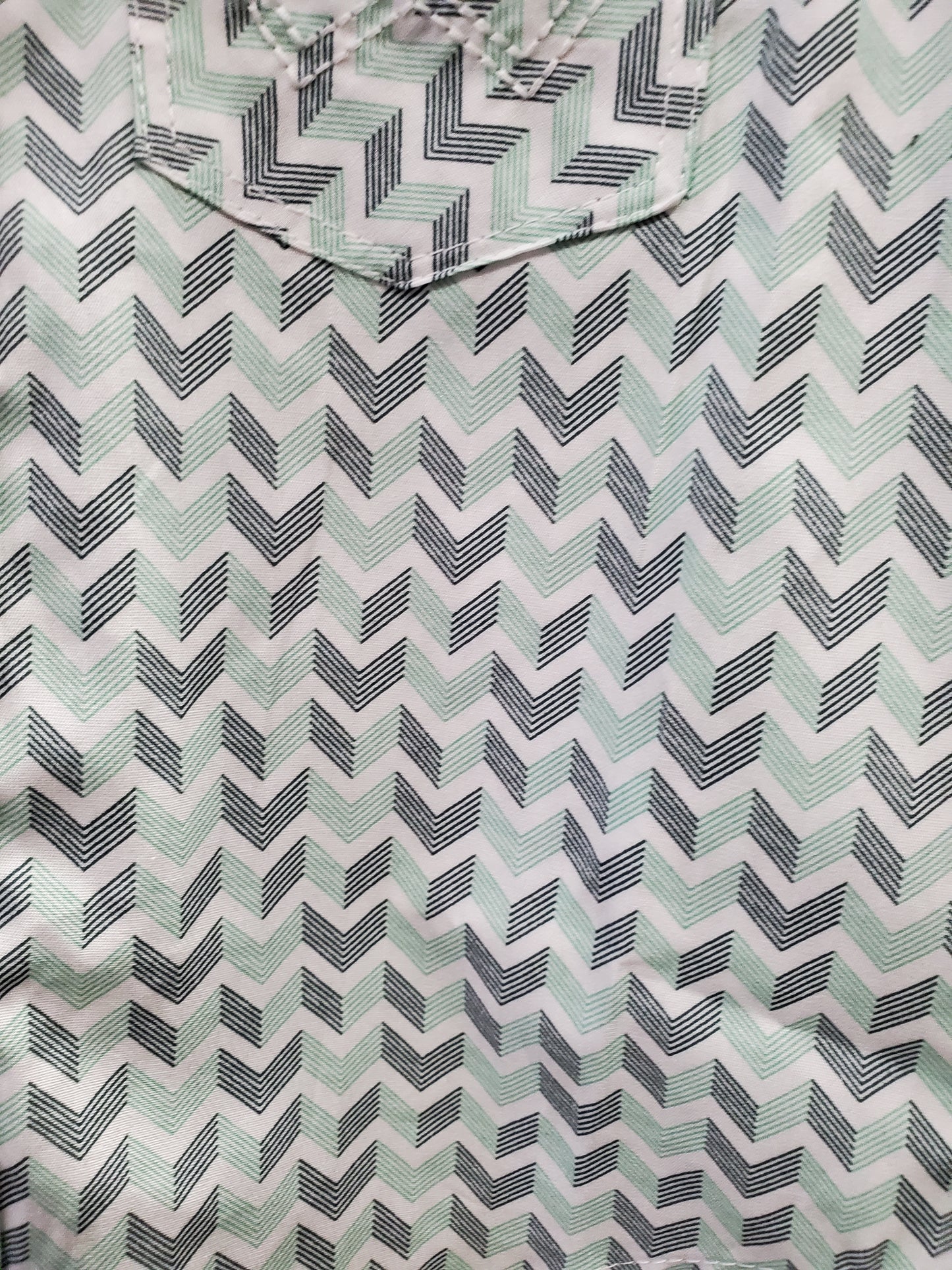 NEW Boys Green Chevron Pattern Western Shirt