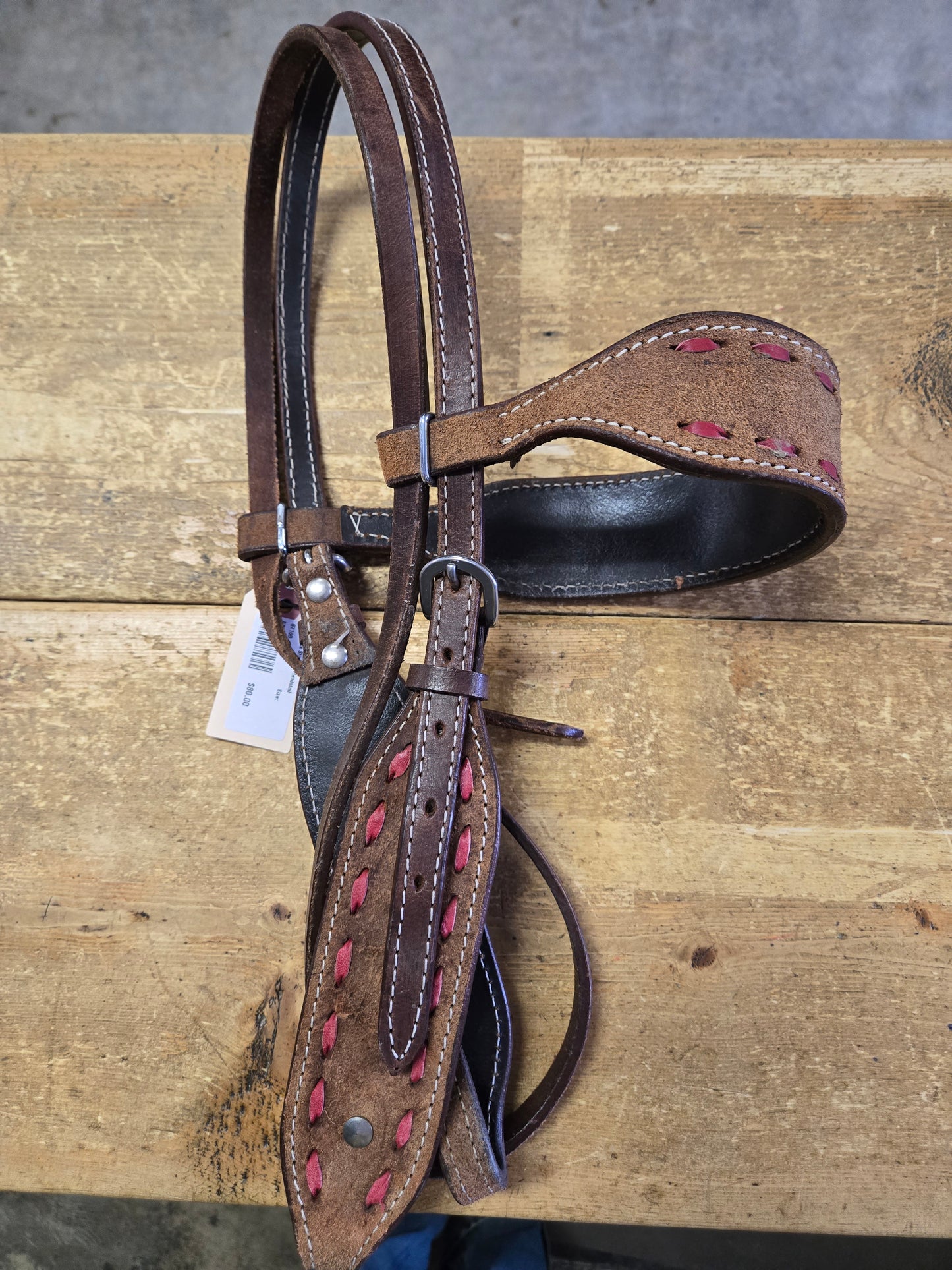 Red Buck Stitched Headstall
