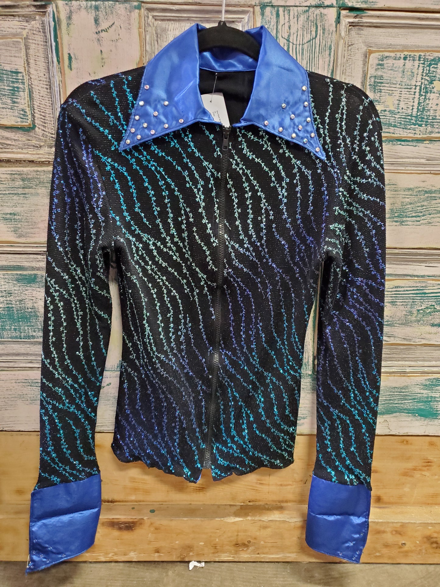 Blue Black Show Shirt/Gem Details