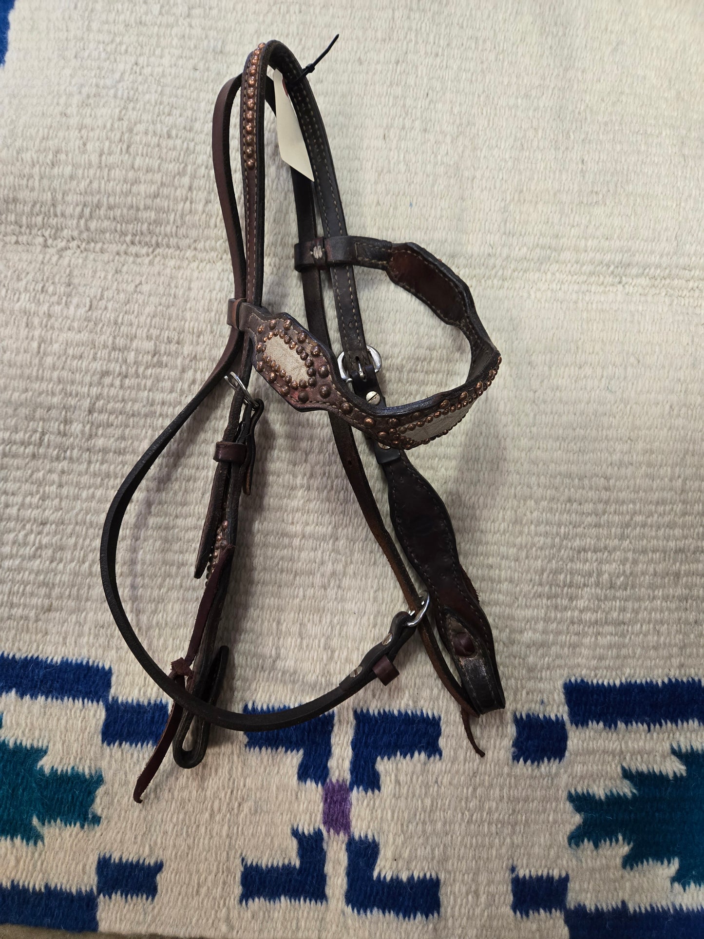 Browband Headstall/Copper Dot Detail