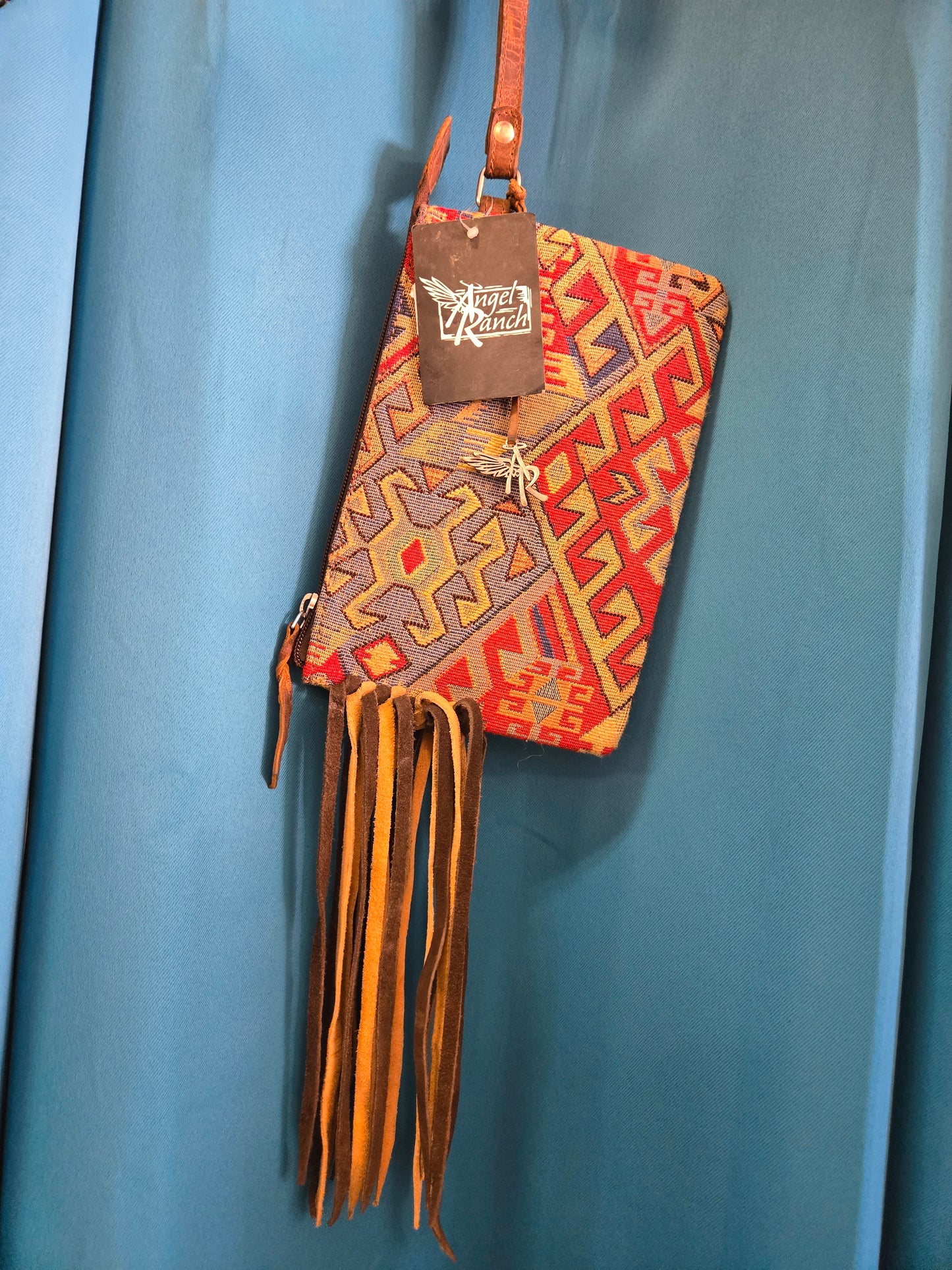 NEW Ladies Aztec-Fringed Clutch