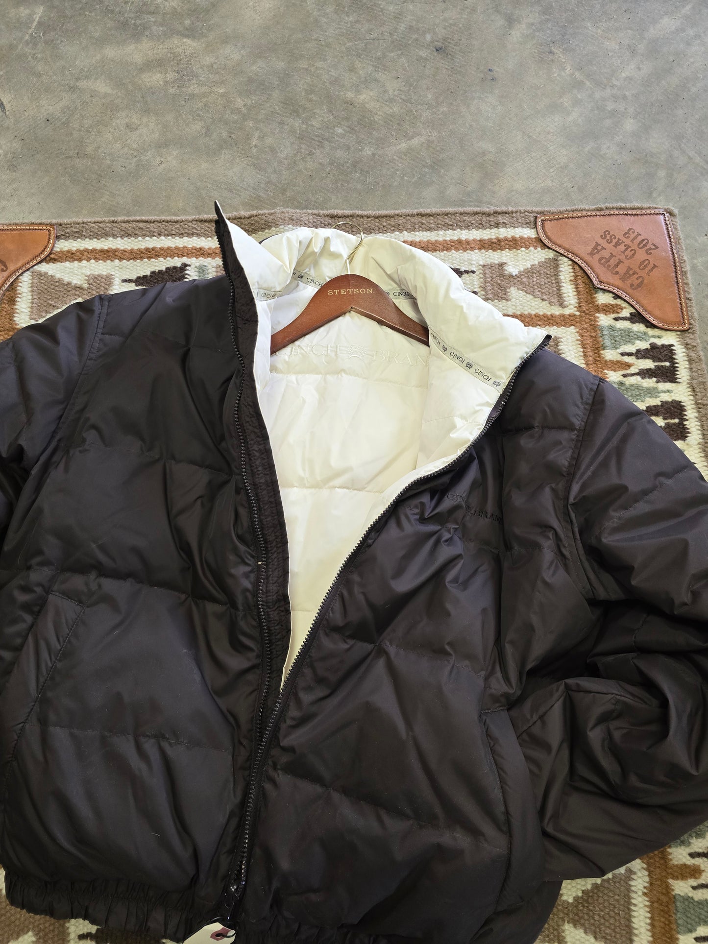 Brown - Ivory Revesible Puffer Jacket