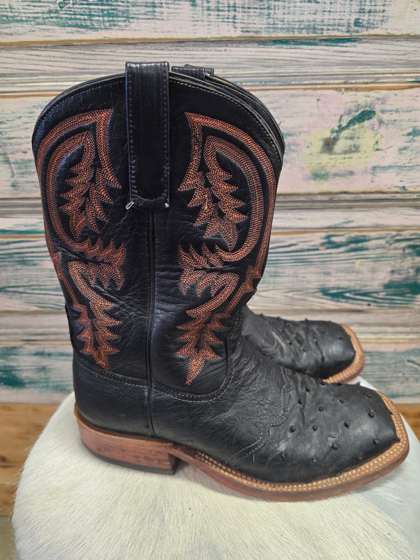 Black Ostrich Anderson Bean Boots