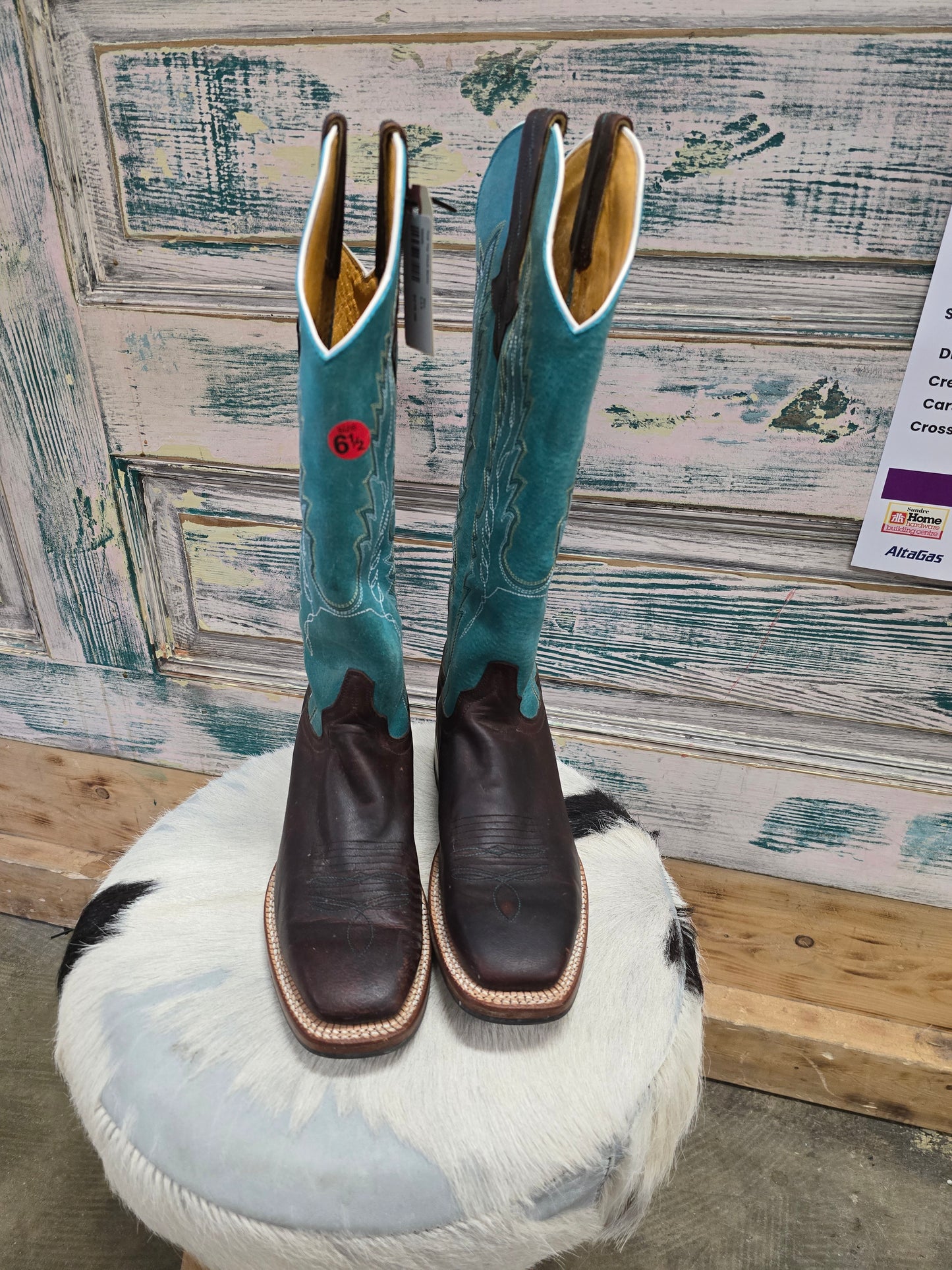 Teal Top Cinch Boots