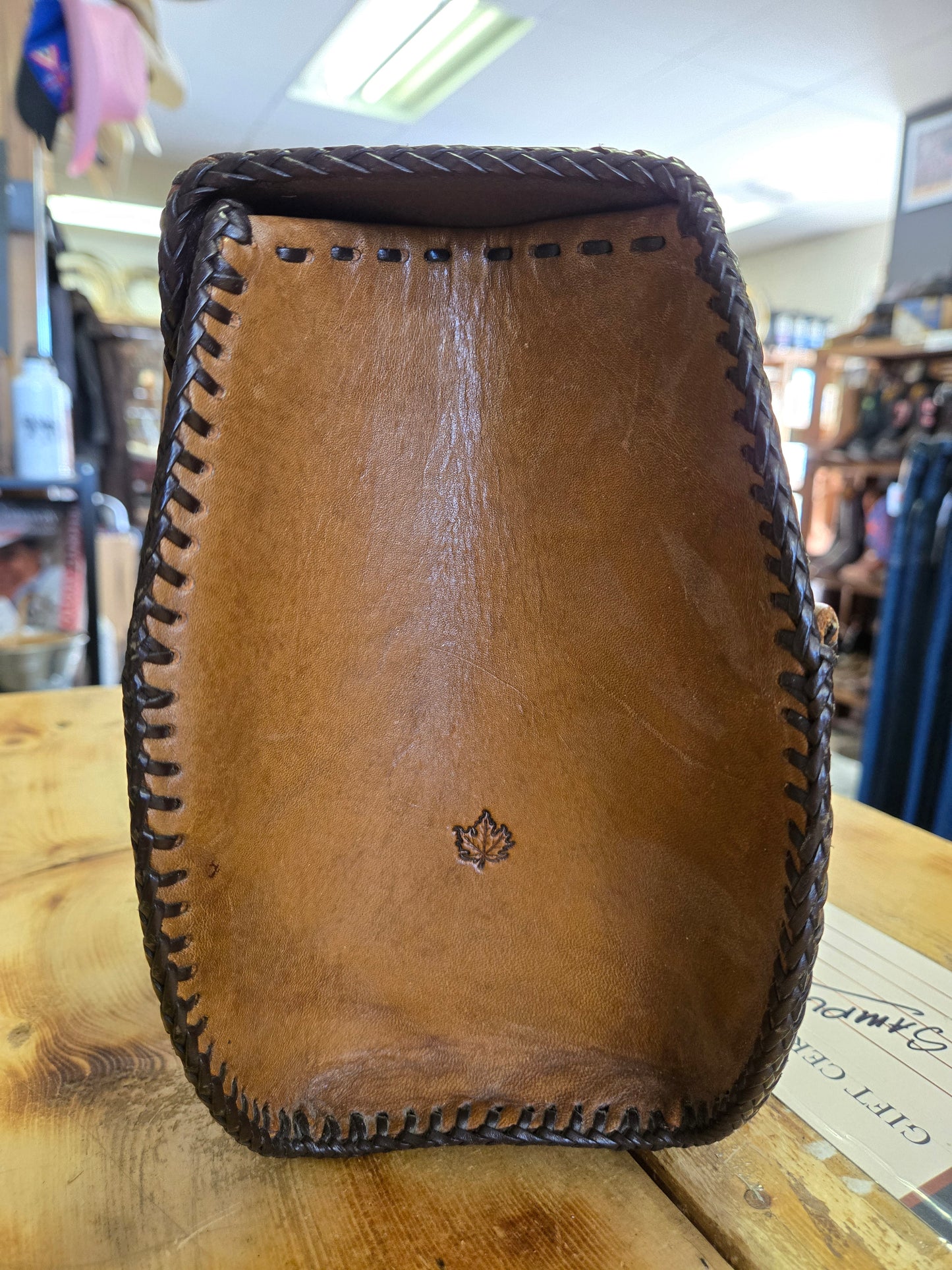 Vintage Leather Floral P.L.W Purse