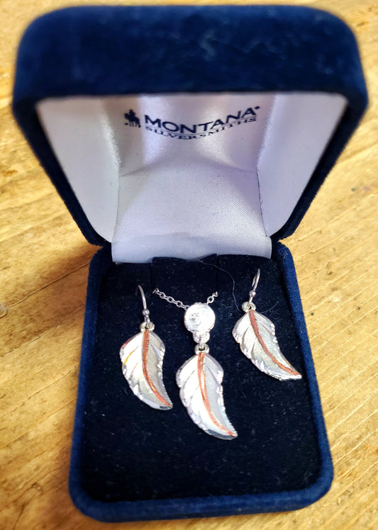 Montana Silversmith 3 pc. set  Feathers