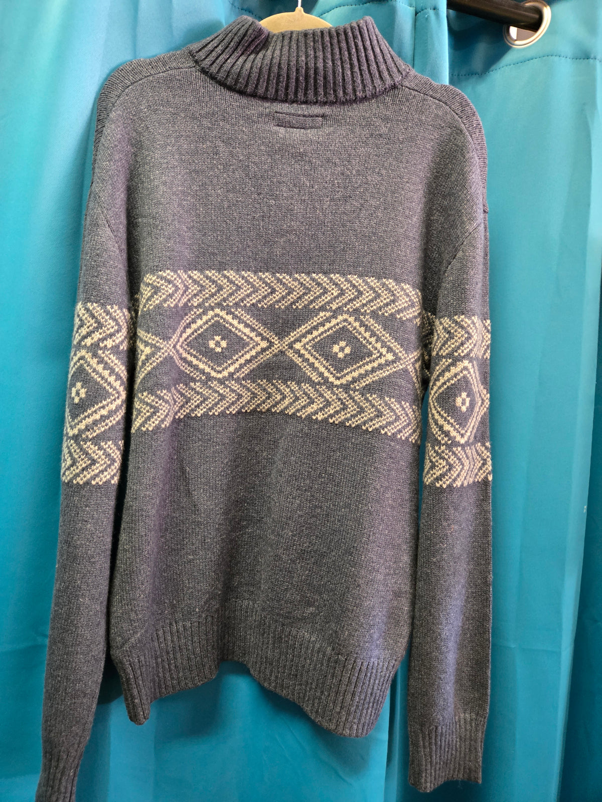 NEW Men's Blue Aztec 1/4 Zip Sweater