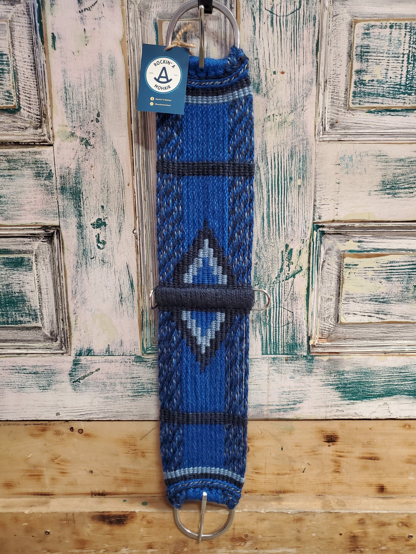 Blue/Navy Wide Mohair Cinch