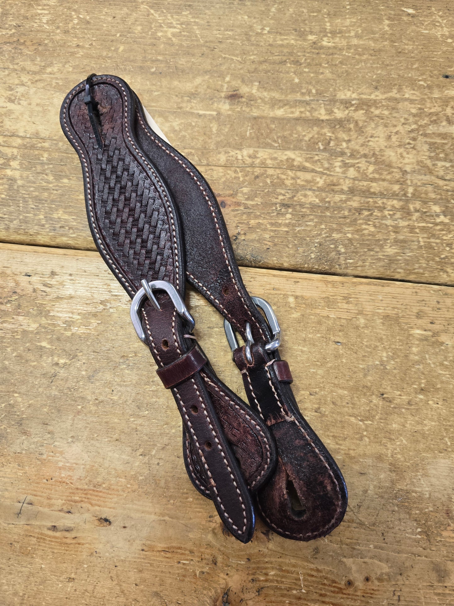 Basket Stamped Spur Straps