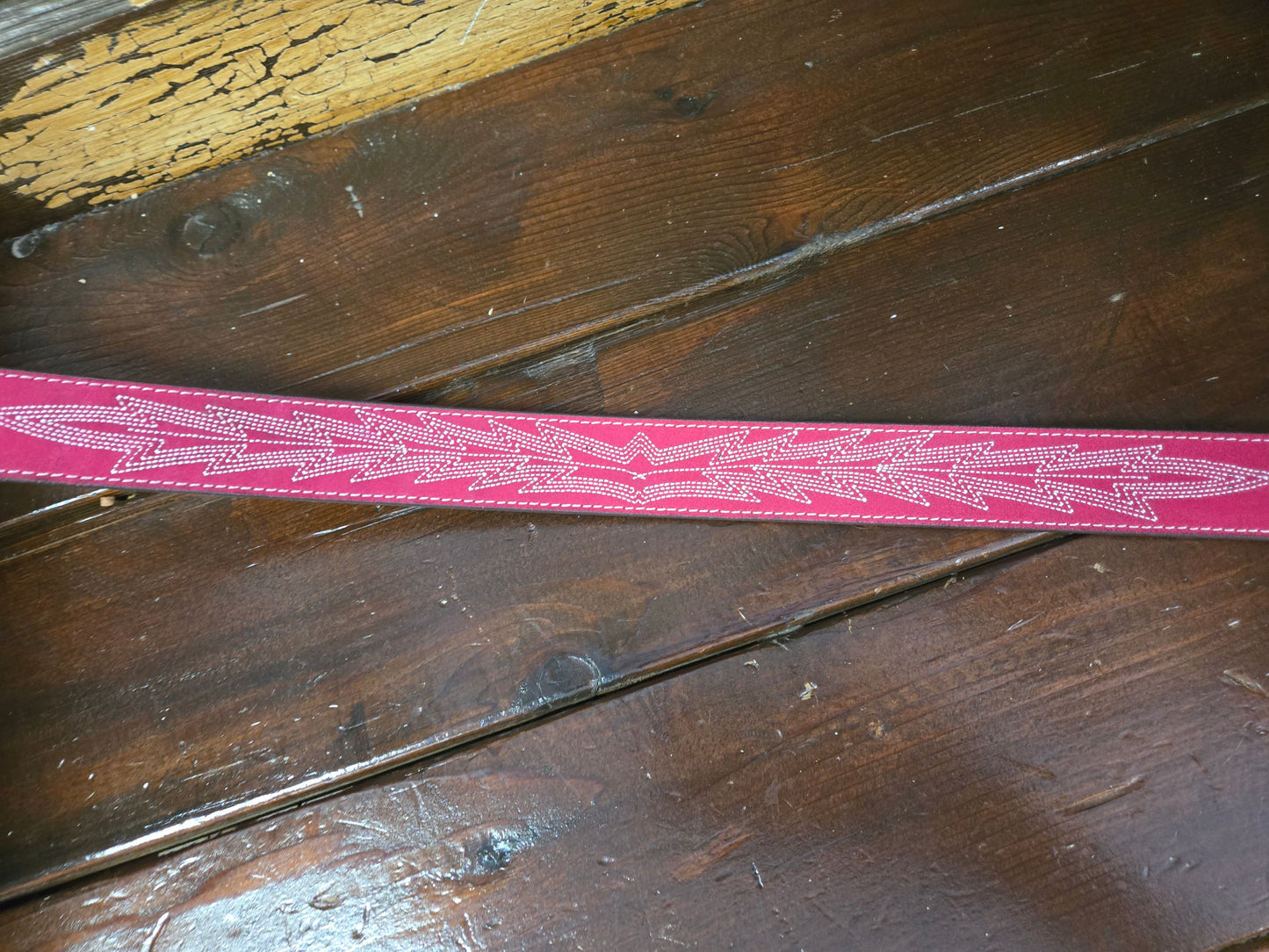 NEW Pink Suede Boot Stitched Belt