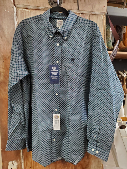 NWT Cinch Blue Pattern W/shirt - M & L