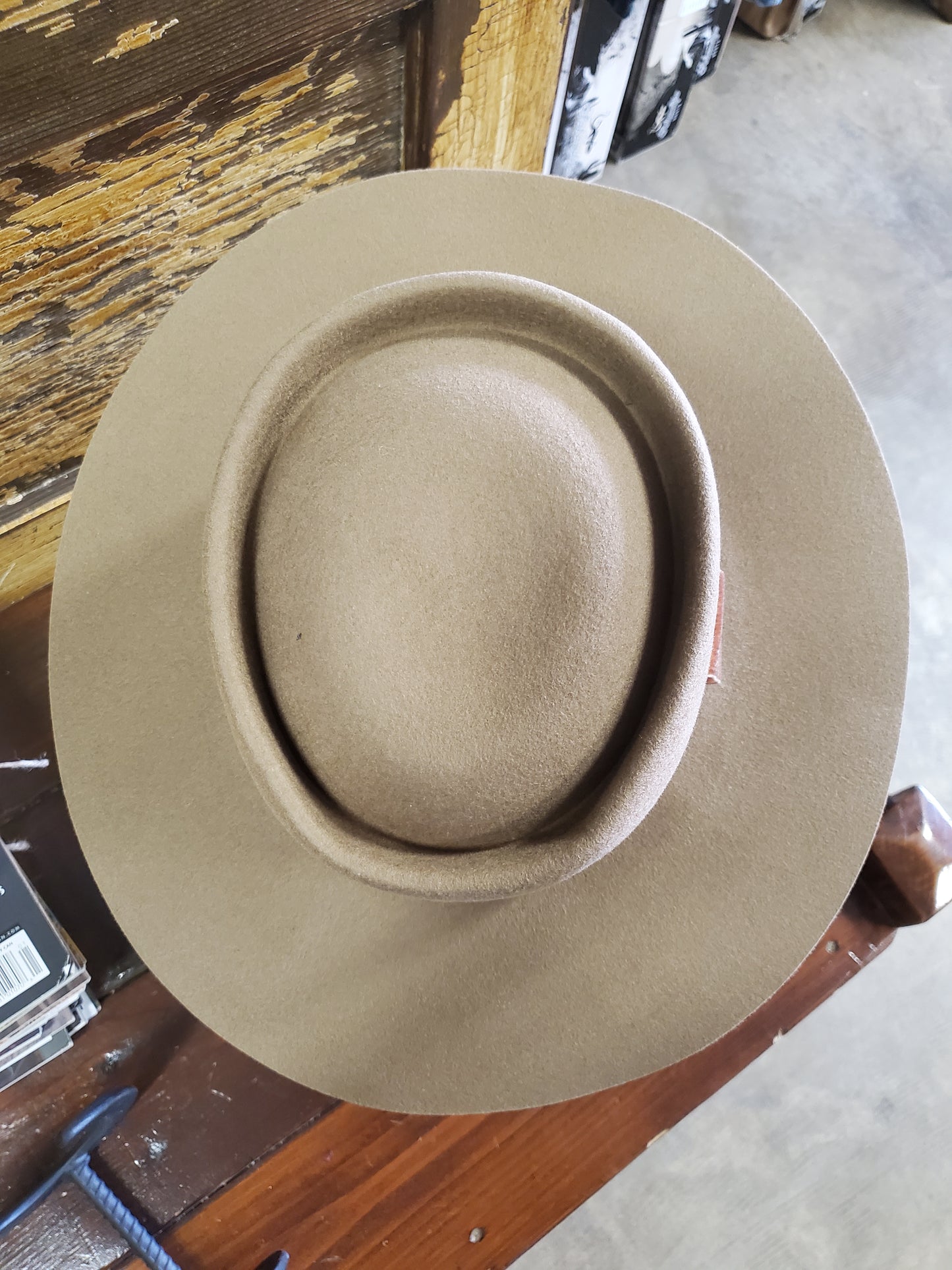Wide Brim Wool Fedora Pecan