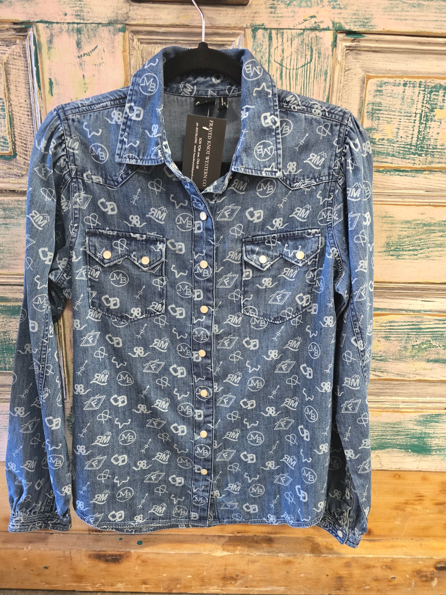 NEW Denim Brand Print W/Shirt