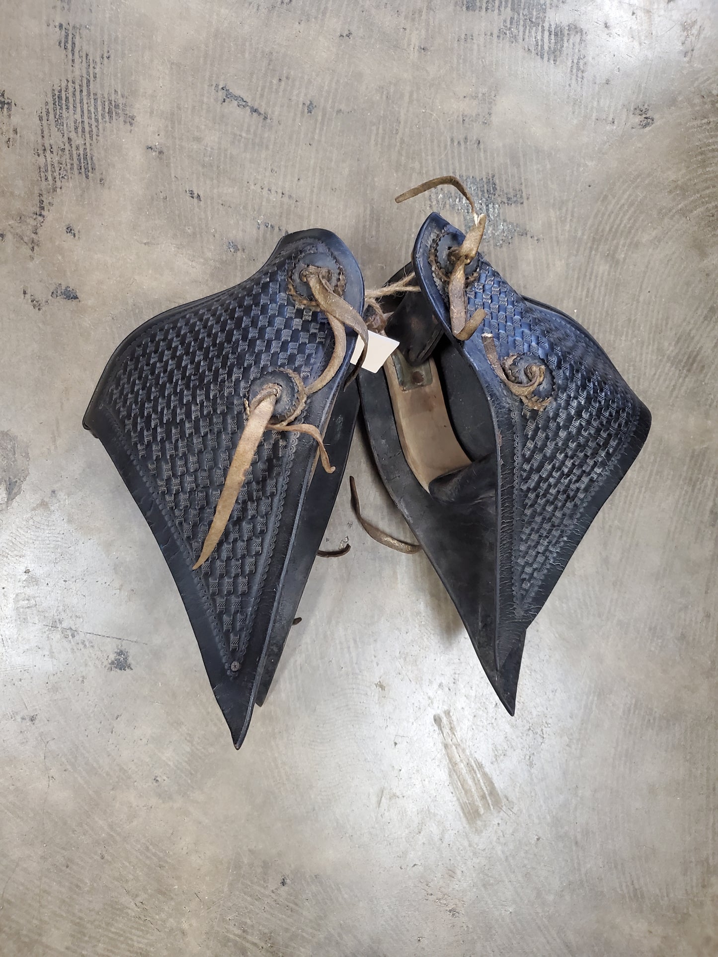 Vintage Black Carved Tapederos