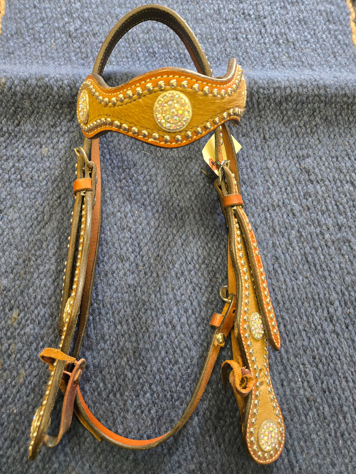 Rhinestone & Hide On Headstall