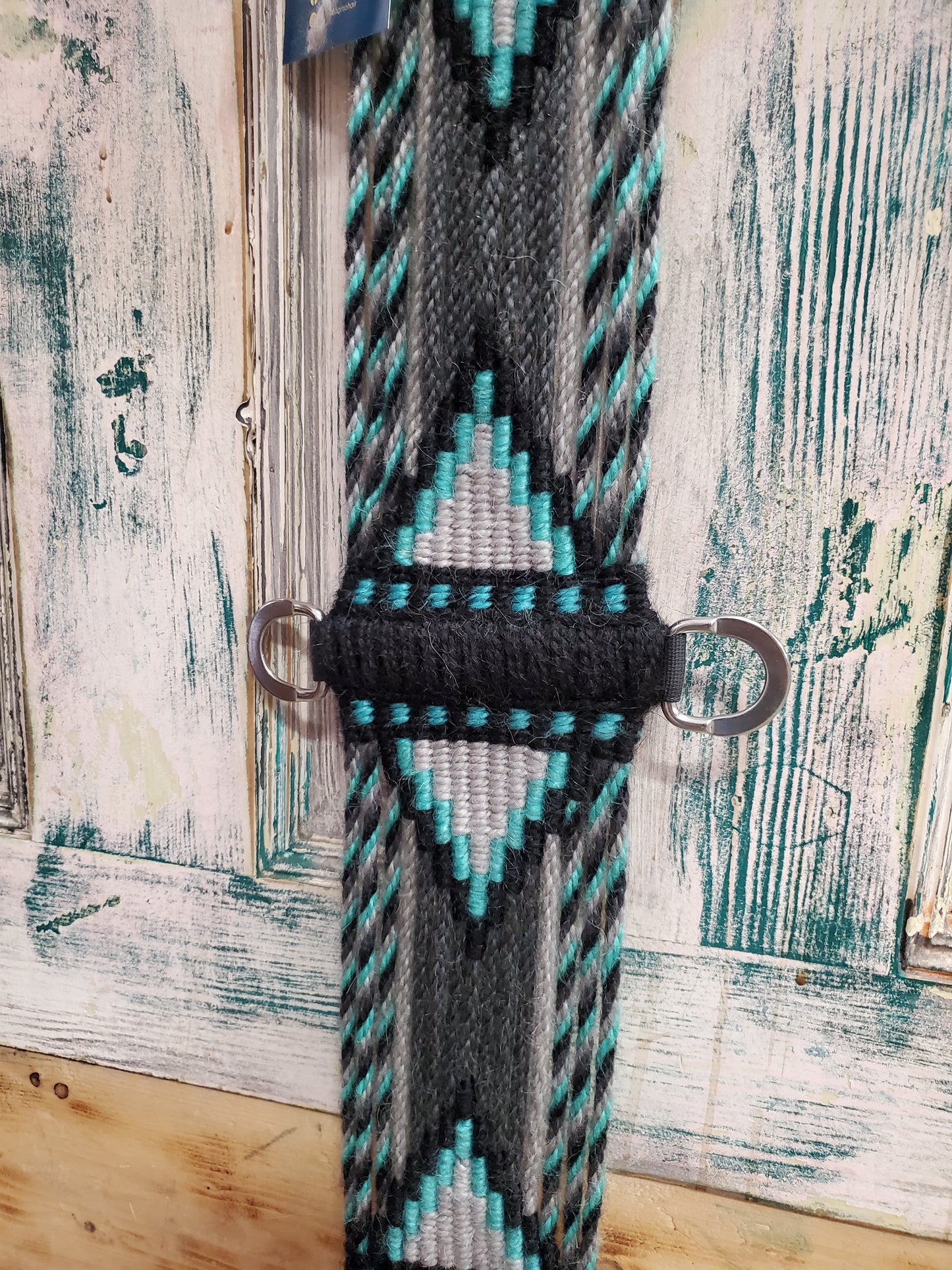 Grey/Aqua/Black Mohair Cinch