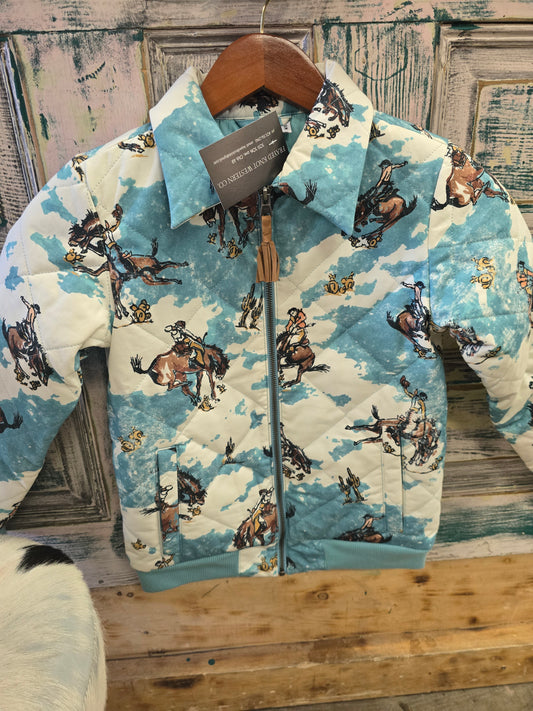 NEW youth Western Print                Quilted Jacket