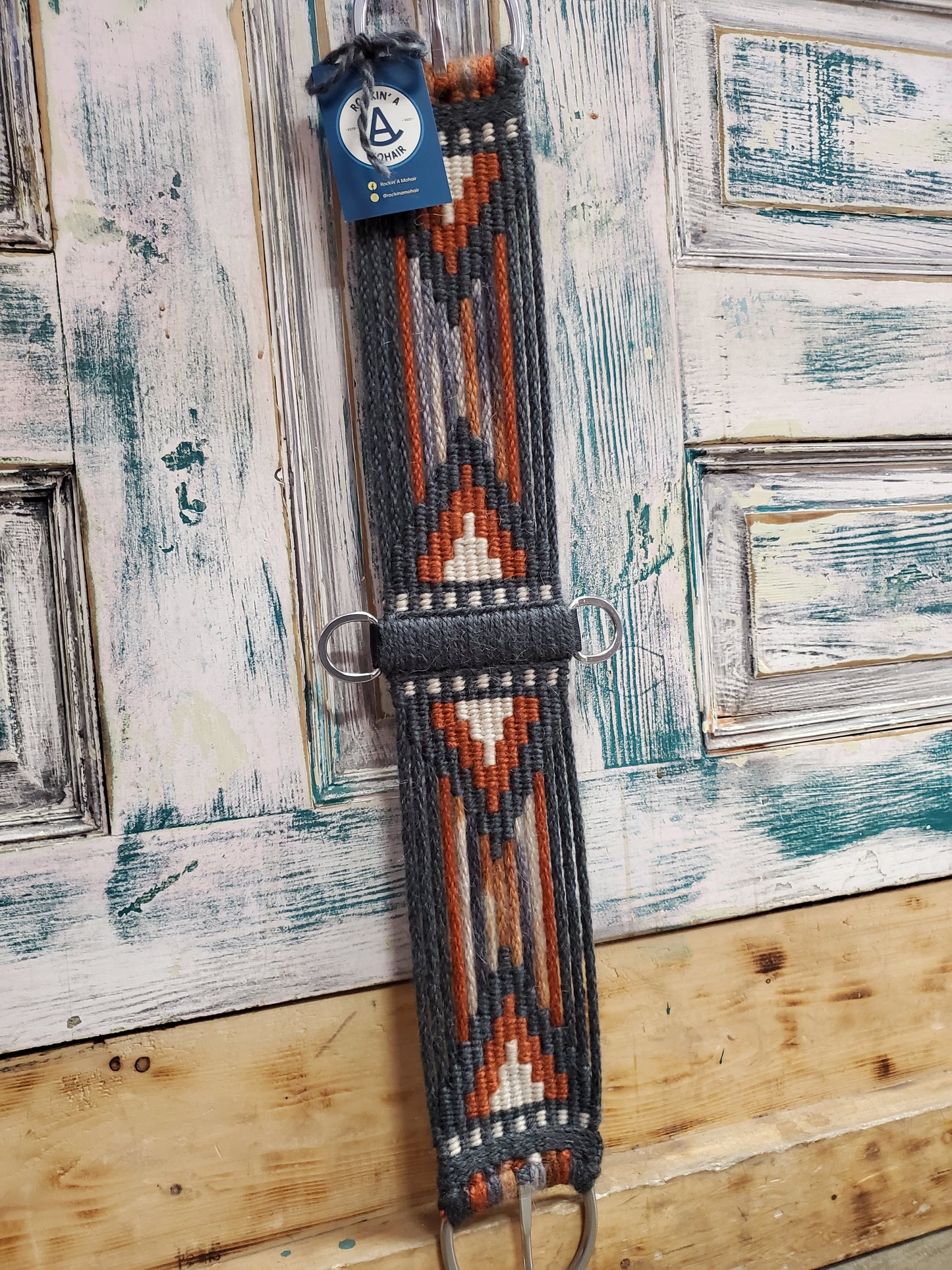 Orange/Grey/Cream Mohair Cinch