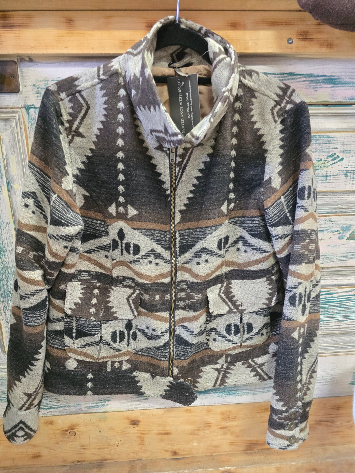 Aztec Flannel Bomber Jacket