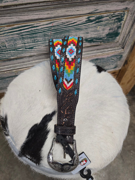 NEW Beaded Belt/Buckstitching