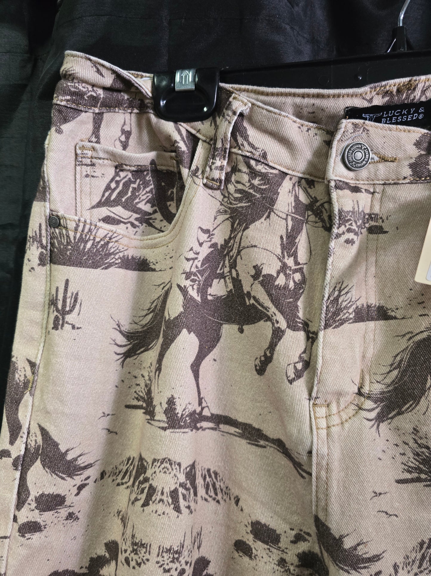 Western Graphic Print Jeans