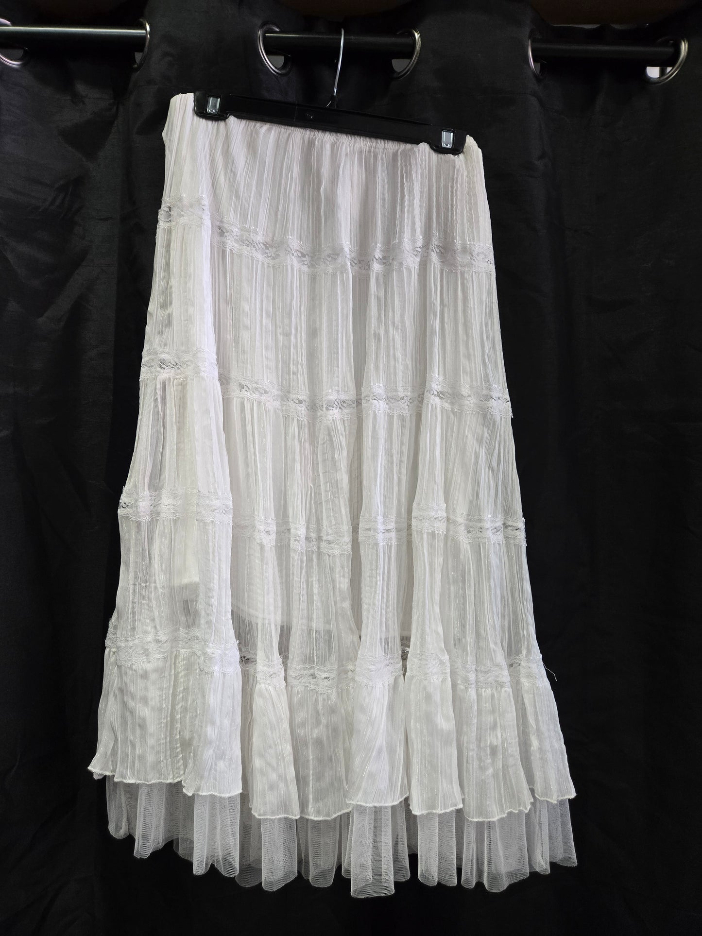 White Lacy Long Skirt