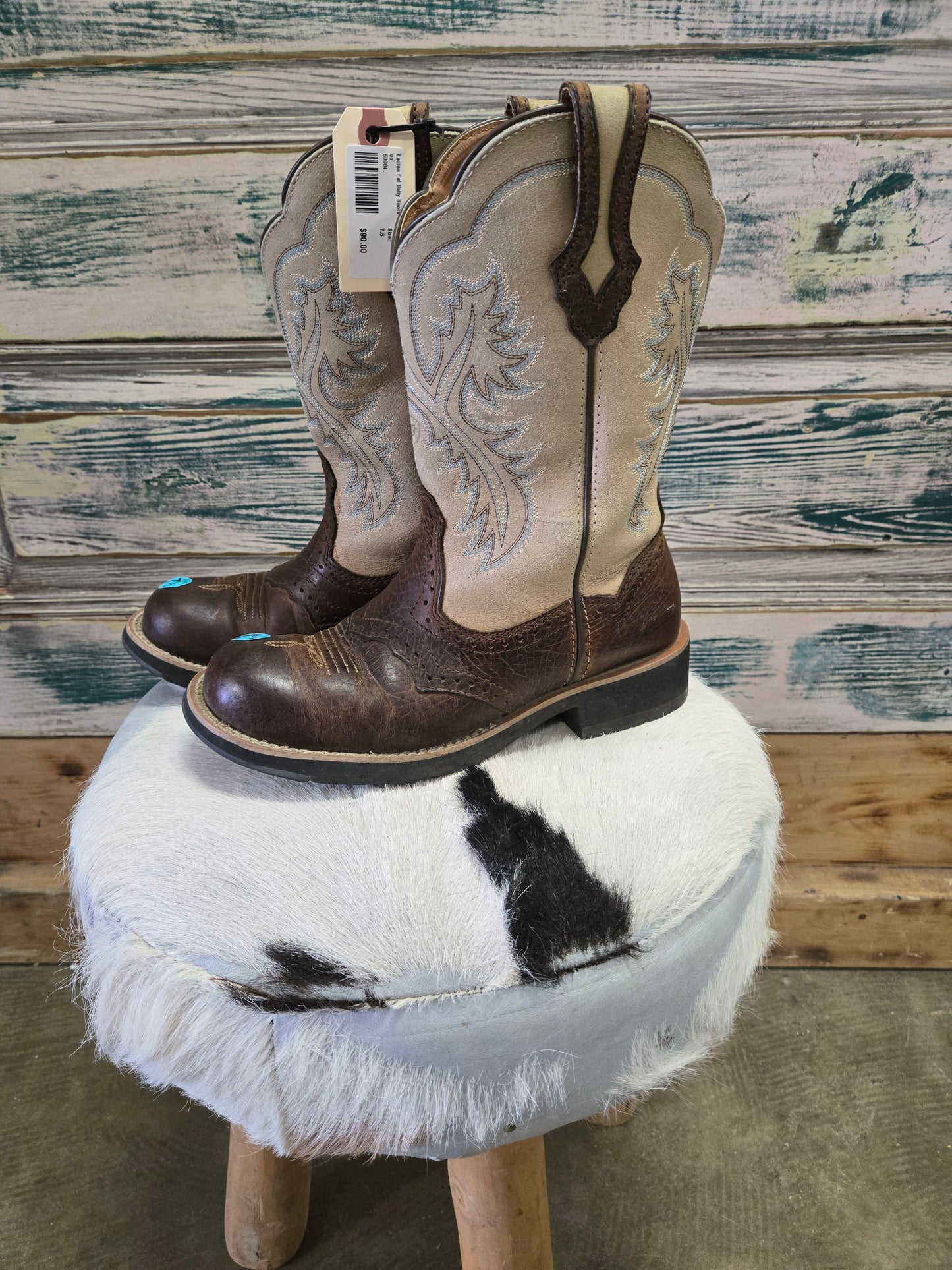 Ladies Fat Baby Boots- Cream Top