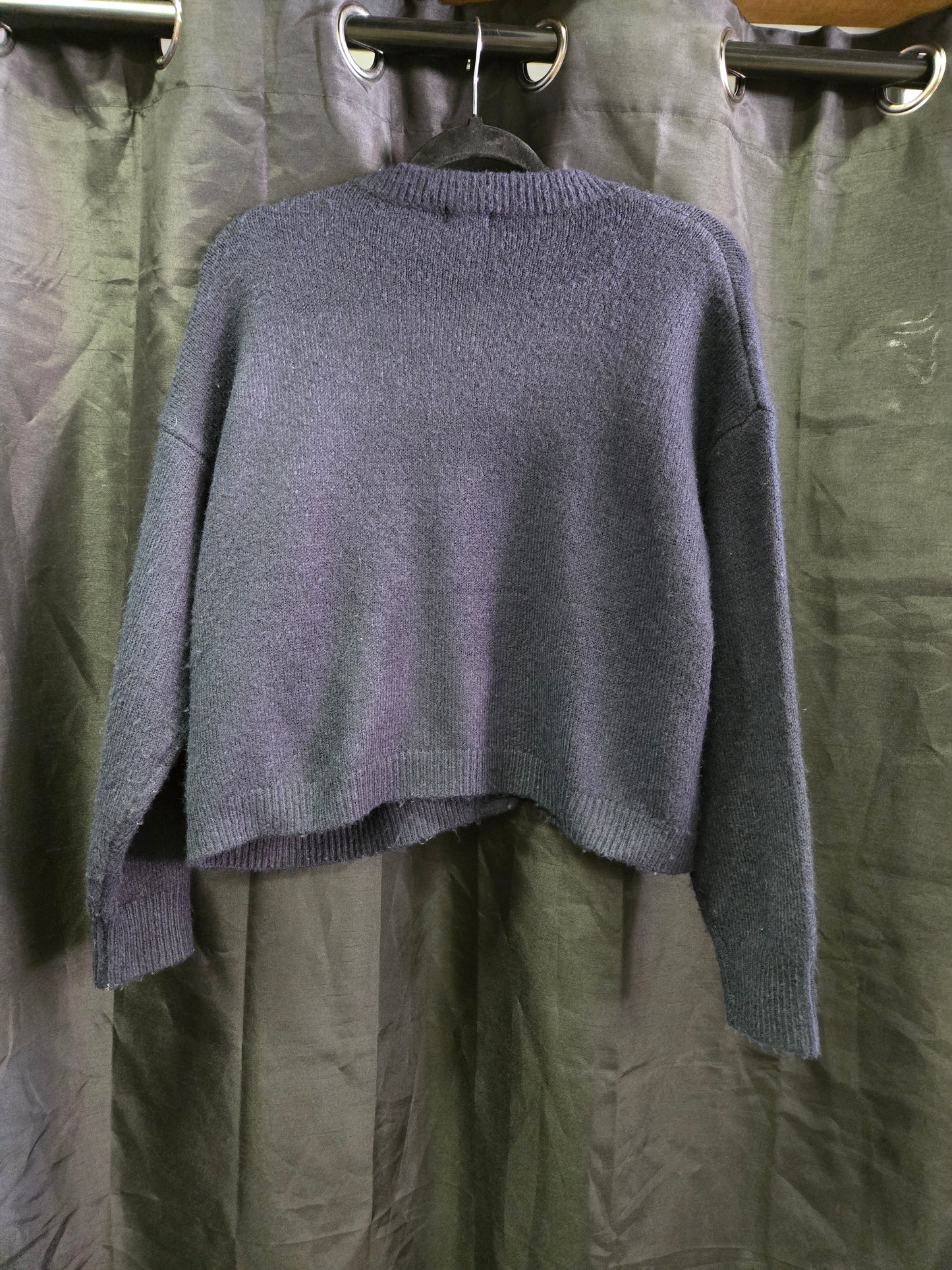Navy Knit Horse Head Detail Sweater