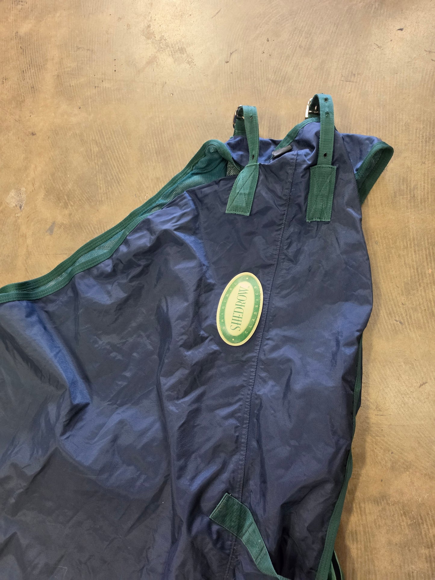 Navy Shedrow Rain Sheet (70) Green Trim
