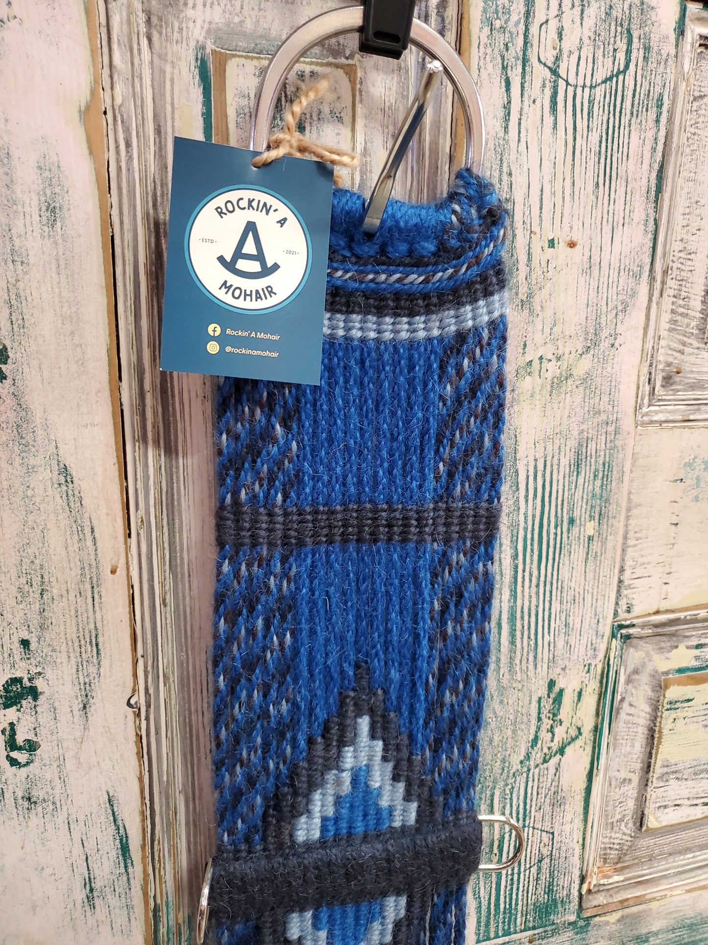 Blue/Navy Wide Mohair Cinch